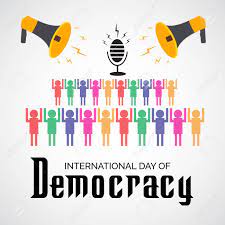 Demand democracy art print is a political typography design in red and blue font that promotes the protection of civil rights, equal rights, and freedom through safe democratic elections, political protests, and fighting corruption. Vector Illustration Of A Background Or Poster For International Royalty Free Cliparts Vectors And Stock Illustration Image 129756620