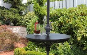 Leco Schirmtisch Kunststoff O 56 Cm Grau Inkl Adapter Gartentisch Tisch Gartenmobel