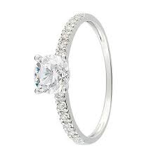 Bague de fiançailles solitaire pavé. Bague Solitaire Or Blanc 750 11225088g Boutique Alliance