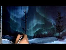 Auroral Display Painting Lesson Landscape Painting Lesson Painting Lessons Northern Lights Painting
