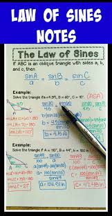 Law Of Sines Student Notes For Interactive Notebook Studying Math Teaching Mathematics Law Of Sines