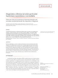 Se a peritonite bacteriana espontânea for diagnosticada, um antibiótico como cefotaxima 2 g iv q 4 a 8 h (pendente. Http Rmmg Org Exportar Pdf 954 V20n4s2a19 Pdf