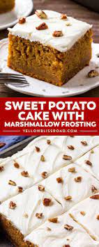 Sweet Potato Cake With Marshmallow Frosting Recipe Sweet Potato Cake Sweet Potato Dessert Sweet Potato Cake Recipe