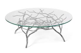 More details making for a sophisticated coffee table, the camilla table features a stainless steel base in a gunmetal finish and a carrara marble top. Contemporary Coffee Table Wayside Villiers Glass Stainless Steel Round