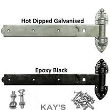 Wide selection of gate hinges t hinges straight hook and bands and adjustable hinges. Heavy Duty Gate Hinges Reversible Hook And Band Stable Door Black Or Galvanised Ebay