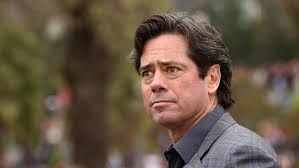 AFL CEO Gillon McLachlan in Tasmania today