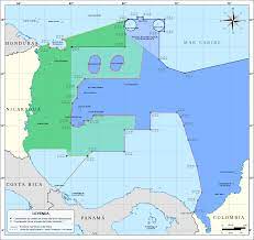 Nicaragua presenta ante la corte internacional de justicia (cij), con sede en la haya, una demanda contra colombia y pide nueva definición 19 de noviembre: Archivo Mapa B Fallo Litigio Nicaragua Colombia Svg Wikinoticias