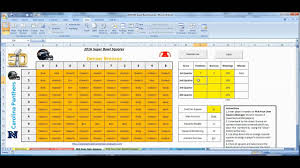 Super Bowl Squares 2016 Excel Template For Office Pools How To Use Youtube