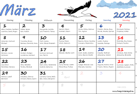 Mit feiertagen, schulferien, kalenderwochen, mondphasen, eigenem logo und eigenen terminen. Monatskalender Marz 2021 Pdf Drucken Kostenlos