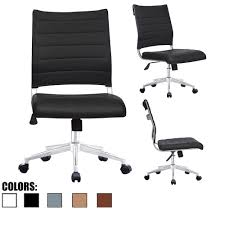 2xhome Ergonomic Executive Mid Back Pu Leather Office Chair Armless Side No Arms Tilt With Wheels Padded Seat Cushion On Sale Overstock 22808820