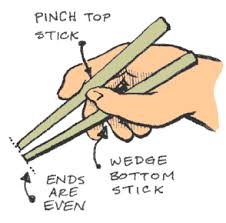 Move the first chopstick to pick up food. How To Eat With Chopsticks 9 Steps Instructables