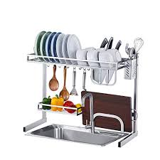 Jan 27, 2021 · the right dish drying rack should fit on your counter or over the sink and hold up to everyday use. Istboom Over The Sink Dish Drying Rack Small Over Counter Dish Drainer For Kitchen Single Sink With Utensil Caddy Knife Cutting Board Holder 10 Hooks Stainless Steel Sink Size 25 Inch Silver Pricepulse