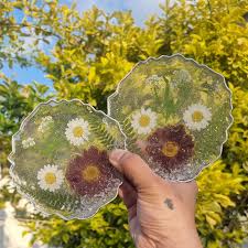 Making wood in resin coasters. Flower Resin Coaster Handmade Resin Art Resin Innovations