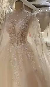 Unique Design High Neck Lace Wedding Dresses With Long Cape Weddingdresses Unique Desig High Neck Lace Wedding Dress Wedding Dress Necklace Ball Gowns Wedding