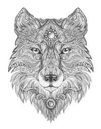 Kleurplaat Moeilijk Wolf