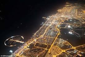passenger plane pilot films amazing footage of dubai at night aerial photo dubai aerial