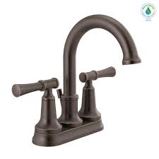 Delta Chamberlain 4 In Centerset 2 Handle Bathroom Faucet In Venetian Bronze 25747lf Rb The Home Depot In 2020 Black Faucet Bathroom Bathroom Faucets Delta Faucets