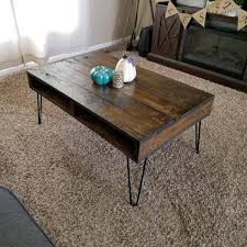 Rustic Coffee Table Pallet Wood And Hairpin Legs Etsy In 2020 Rustic Coffee Tables Coffee Table Coffee Table Wood