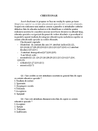 În conceperea unui test se ține cont de Chestionar Cercetare Ces