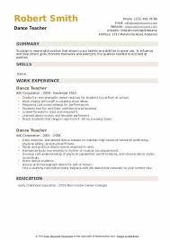 You can even follow musicians. Dance Teacher Resume Samples Qwikresume