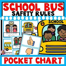 School Bus Safety Rules Pocket Chart Sort Beginning Of The Year Activity