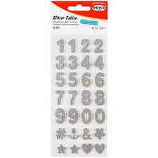 Zahlen auf d1 a4 blatt. Zahlen Sticker Glitter Silber 2mm Stark 2cm Hoch Kreativ Depot