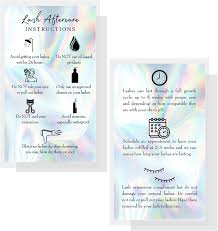 Aftercare cards are a convenient and effective way to communicate with your clients. Buy Lash Extension Aftercare Cards 50 Pack Business Card Size 3 5 X 2 Inches After Care 2 3 Week Fillers Non Reflective Matte Rainbow Holographic Look Design Online In Vietnam B08s6snnwc