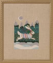 7.7 x 11.4 inches on 16/32ct fabric stitch count: Nora Corbett Holiday In The Forest Cross Stitch Designs