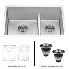 Ruvati Tirana Low Aqua Double Basin Undermount Kitchen Sink Size 19 H X 28 W X 10 D Double Bowl Kitchen Sink Sink Kitchen Sink Faucets