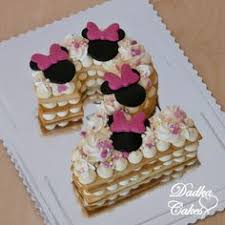 Minnie Mouse Number Cake By Dadka Cakes Number Birthday Cakes Minnie Mouse Cupcake Cake Candy Birthday Cakes