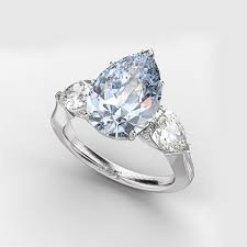 5 Carat Blue Diamond Pear Shape Engagement Ring Pear Shaped Engagement Rings Engagement Ring Shapes Blue Engagement Ring