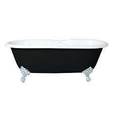 Check spelling or type a new query. Aqua Eden Vbt7d663013nb1 66 Inch Cast Iron Double Ended Clawfoot Tub With 7 Inch Faucet Drillings Black White Polished Chrome Kingstonbrass Com