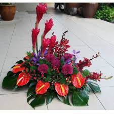 Pin By Mailee Lao Morgan On Flowers Tropical Floral Arrangements Tropical Flower Arrangements Flower Arrangements