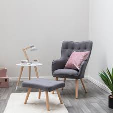 Alton Chair Foostool Set In Charcoal Grey Fabric Upholstery Only 149 99 From Crazypricebeds Com Fast Free Delivery To Uk Funky Chairs Chair Accent Chairs