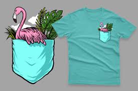 Download Flamingo Pocket Tshirt Design 100 Vector Svg Eps Png Transparet Background Crella