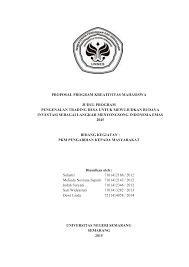 Proposal Program Kreativitas Mahasiswa Judul