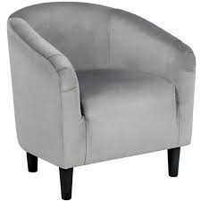 Rubber wood legs with black noir finish fabric. Yaheetech Faux Leather Club Chair Accent Arm Chair Pvc Leather Barrel Chair Contemporary Style For Living Room Bedroom Reception Room Gray Walmart Com Walmart Com