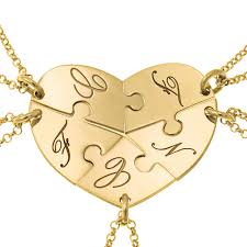 Regular price $46.99 sale price $26.99. Personalized 18k Gold Plating 5 Piece Puzzle Necklaces Solo Mio Italian Jewelry
