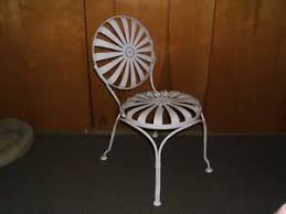 Antique Vtg Francois Carre Iron Sunburst Garden French Patio Chair Patio Chairs French Patio Metal Garden Furniture