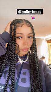 Micro braids updo + fiery undercut. Pin By Katie On Coi Leray In 2021 Cool Braid Hairstyles Braided Hairstyles Girls Hairstyles Braids