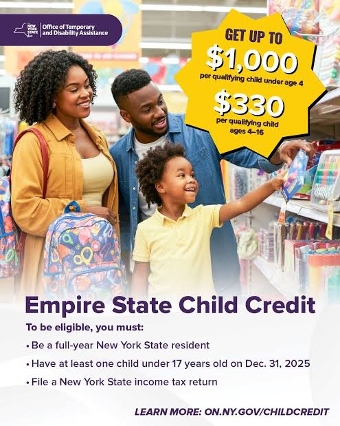 New York family support and tax credit initiatives, generada por IA