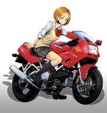 jkバイク通学 anime motorcycle motorbike art motorbike drawing
