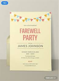 Free Farewell Breakfast Party Invitation Template Word Doc Psd Indesign Apple Mac Pages Publisher Party Invite Template Going Away Party Invitations Invitation Templates Word