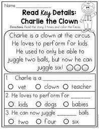Reading Comprehension For Kindergarten To Second Grade Read Key Details Reading Comprehension Passages Reading Comprehension Reading Comprehension Worksheets