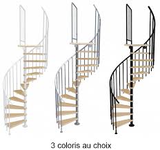 Marches caisson pour plateau bois et palier se vissant contre le mat central. Escalier En Colimacon En Acier Hetre Massif Atrium Novo O 120 Cm