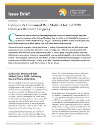 Materials from public meetings regarding prescription drug prices and large group health insurance rates. California S Uninsured Rate Stalled Out But 2020 Promises Renewed Progress California Budget Policy Center