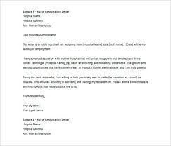 Sample Letters Of Resignation For Nurses Registered Nurse ...