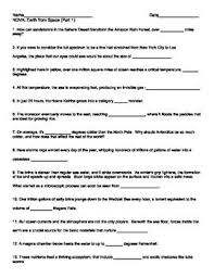 This Is A Worksheet With 13 Fill In The Blank Questions That Go Along With The First 55 Minutes Of The 2 Hour Nova Program Earth From Space Earth Science Earth