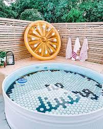 Stock tank,l 52,w 31,50 gal,black. Your Stock Tank Pool Resource On Instagram Whoaaaa Who Is Impressed With Hannahcat10 S Pool Get A Free Sticker Set And In 2021 Stock Tank Pool Tank Pool Stock Tank
