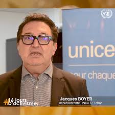 #16daysofactivism2022. "La violence contre les filles et les femmes laisse  des traces dans toute leur vie." M. Jacques Boyer Représentant de l'UNICEF  au Tchad., #StopAuxVBG #16Jours #PushForward, ...